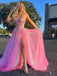 Elegant Sweetheart Sleeveless A-line Tulle Long Prom Dresses For Party, PG572