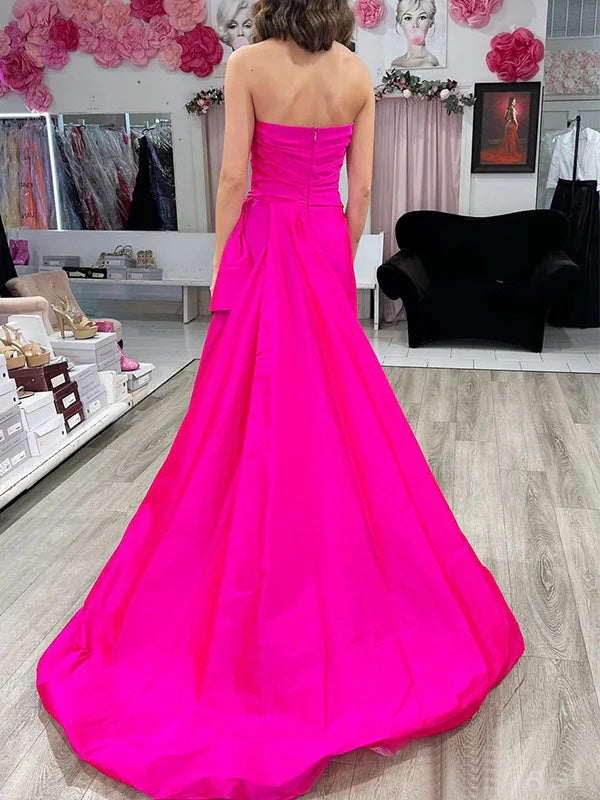 Simple Sweetheart A-line Sleeveless With Front Slit Long Prom Dresses For Party, PG122