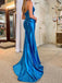 Sexy Spaghetti Strap V-neck Mermaid Sleeveless Prom Dresses With Front Slit For Party, PG162