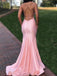 Sexy Spaghetti Strap V-neck Mermaid Sleeveless Long Prom Dresses For Party, PG102