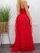 Elegant Sweetheart Sleeveless A-line Tulle Ruffles Long Prom Dresses For Party, PG438