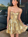 Sexy Sweetheart Sleeveless Short A-line Satin Homecoming Dresses For Party, PGH290