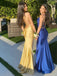 Sexy Halter V-neeck Sleeveless Mermaid Long Prom Dresses For Party, PG170