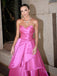 Formal Sweetheart Sleeveless A-line Satin Ruffles Long Prom Dresses For Party, PG470