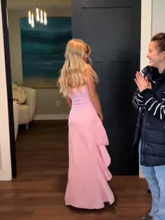 Simple Sweetheart Sleeveless Mermaid Satin Long Prom Dresses For Party, PG306