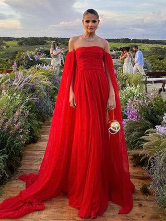 Charming Sweetheart Sleeveless A-line Chiffon Long Prom Dresses For Party, PG612