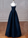 Formal Spaghetti Strap Sleeveless A-line Long Prom Dresses For Party, PG78