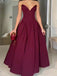 Simple Sweetheart Sleeveless A-line Satin Long Prom Dresses For Party, PG462