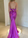 Sexy V-neck Sleeveless Mermaid With Trailing Long Prom Dresses For Party, PG82