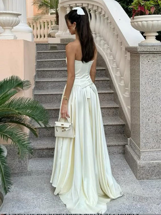 Soft Sweetheart Sleeveless Mermaid Satin Long Prom Dresses For Party, PG933
