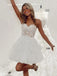 Sexy Sweetheart Sleeveless Short Tulle A-line White Homecoming Dresses For Party, PGH186