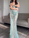 Sexy Spaghetti Strap Sleeveless Mermaid Sequin Long Prom Dresses For Party, PG532