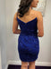 Sexy V-neck Sleeveless Short Mermaid Sequin Homecoming Dresses For Party, PGH154