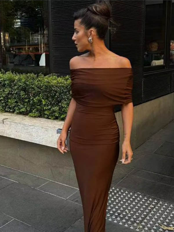 Sexy Off-shoulder Sleeveless Mermaid Satin Long Prom Dresses For Party, PG374