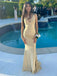 Sexy Halter V-neeck Sleeveless Mermaid Long Prom Dresses For Party, PG170