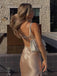 Sexy Spaghetti Strap Sleeveless Mermaid Satin Long Prom Dresses For Party, PG875