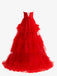 Formal Gown Sweetheart Sleeveless A-line Tulle Ruffles Long Prom Dresses For Party, PG478