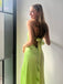 Soft Spaghetti Strap Sleeveless Mermaid Satin Long Prom Dresses For Party, PG716