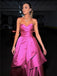 Formal Sweetheart Sleeveless A-line Satin Ruffles Long Prom Dresses For Party, PG470