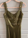 Soft Spaghetti Strap Sleeveless Mermaid Satin Long Prom Dresses For Party, PG588