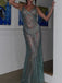 Sexy Spaghetti Strap Sleeveless Mermaid Sequin Long Prom Dresses For Party, PG532