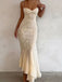 Sexy Spaghetti Strap Sleeveless Mermaid Satin Long Prom Dresses For Party, PG512