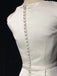 Simple V-neck Sleeveless mermaid Satin White Homecoming Dresses For Party, PGH302