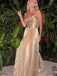 Soft Spaghetti Strap Sleeveless A-line Satin Long Prom Dresses For Party, PG488