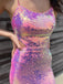 Sexy Spaghetti Strap Sleeveless Mermaid Sequin Long Prom Dresses With Trailing For Party, PG263