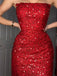 Sexy Sweetheart Sleeveless Mermaid Sequin Long Prom Dresses For Party, PG712