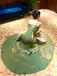 Elegant Spaghetti Strap Sleeveless Mermaid Satin Green Long Prom Dresses For Party, PG508