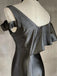 Sexy V-neck Sleeveless Mermaid Satin Long Prom Dresses With Trailing For Party, PG278