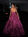 Formal Sweetheart Sleeveless A-line Satin Ruffles Long Prom Dresses For Party, PG470