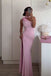 Formal One-shoulder Sleeveless Mermaid Jersey Long Prom Dresses For Party, PG654