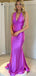 Sexy V-neck Sleeveless Mermaid With Trailing Long Prom Dresses For Party, PG82