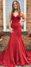 Formal Spaghetti Strap V-neck Mermaid Sleeveless Prom Dresses With Trailing For Party, PG150