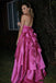 Formal Sweetheart Sleeveless A-line Satin Ruffles Long Prom Dresses For Party, PG470