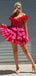 Elegant Off-shoulder Short Sleeveless Satin A-line Homecoming Dresses For Party, PGH318