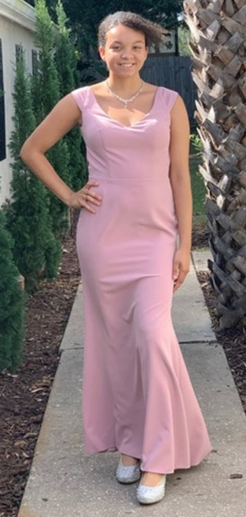 Sexy V-neck Mermaid Sleeveless Long Prom Dresses For Party, PG126