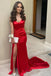 Sexy Spaghetti Strap Sleeveless Mermaid Satin Long Prom Dresses For Party, PG600