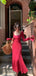 Cute Square Full Sleeve Mermaid Satin Long Prom Dresses For Party, PG378