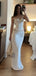 Soft Spaghetti Strap Sleeveless Mermaid Satin Long Prom Dresses For Party, PG394