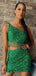 Sexy One-shoulder Sleeveless Short Mermaid Sequin Homecoming Dresses For Party, PGH266