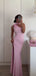 Formal One-shoulder Sleeveless Mermaid Jersey Long Prom Dresses For Party, PG654