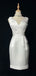 Simple V-neck Sleeveless mermaid Satin White Homecoming Dresses For Party, PGH302