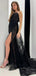 Elegant Sweetheart Sleeveless Black Tulle Mermaid Long Prom Dresses With Trailing For Party, PG246