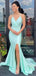 Sexy Halter Strap Mermaid Sleeveless With Front Slit Long Prom Dresses For Party, PG138