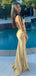 Sexy Halter V-neeck Sleeveless Mermaid Long Prom Dresses For Party, PG170