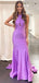 Sexy Halter Sleeveless Mermaid With Trailing Long Prom Dresses, PG66