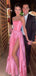 Soft Sweetheart Sleeveless A-line Satin Long Prom Dresses For Party, PG677